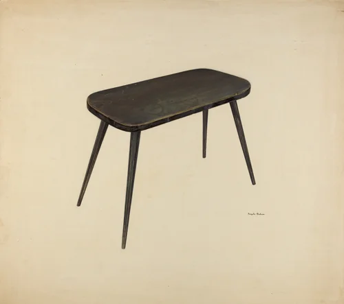 Zoar Wash Bench by Angelo Bulone, index of american design, 1941