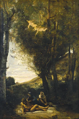 Saint Sebastian Succored by the Holy Women by Jean-Baptiste-Camille Corot, painting, 1874