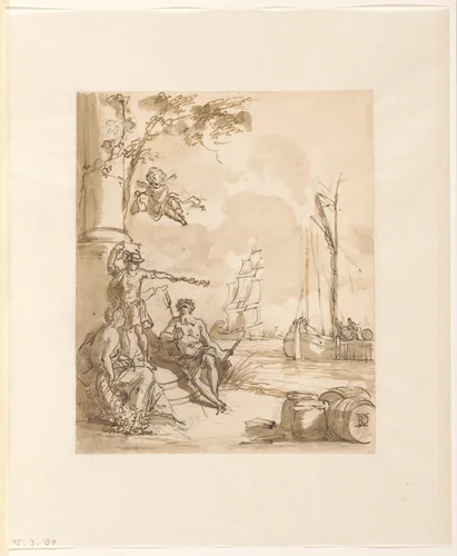 Allegorie op Scheepvaart, Koophandel en Overvloed by Jurriaan Andriessen, drawing, 1752-1819