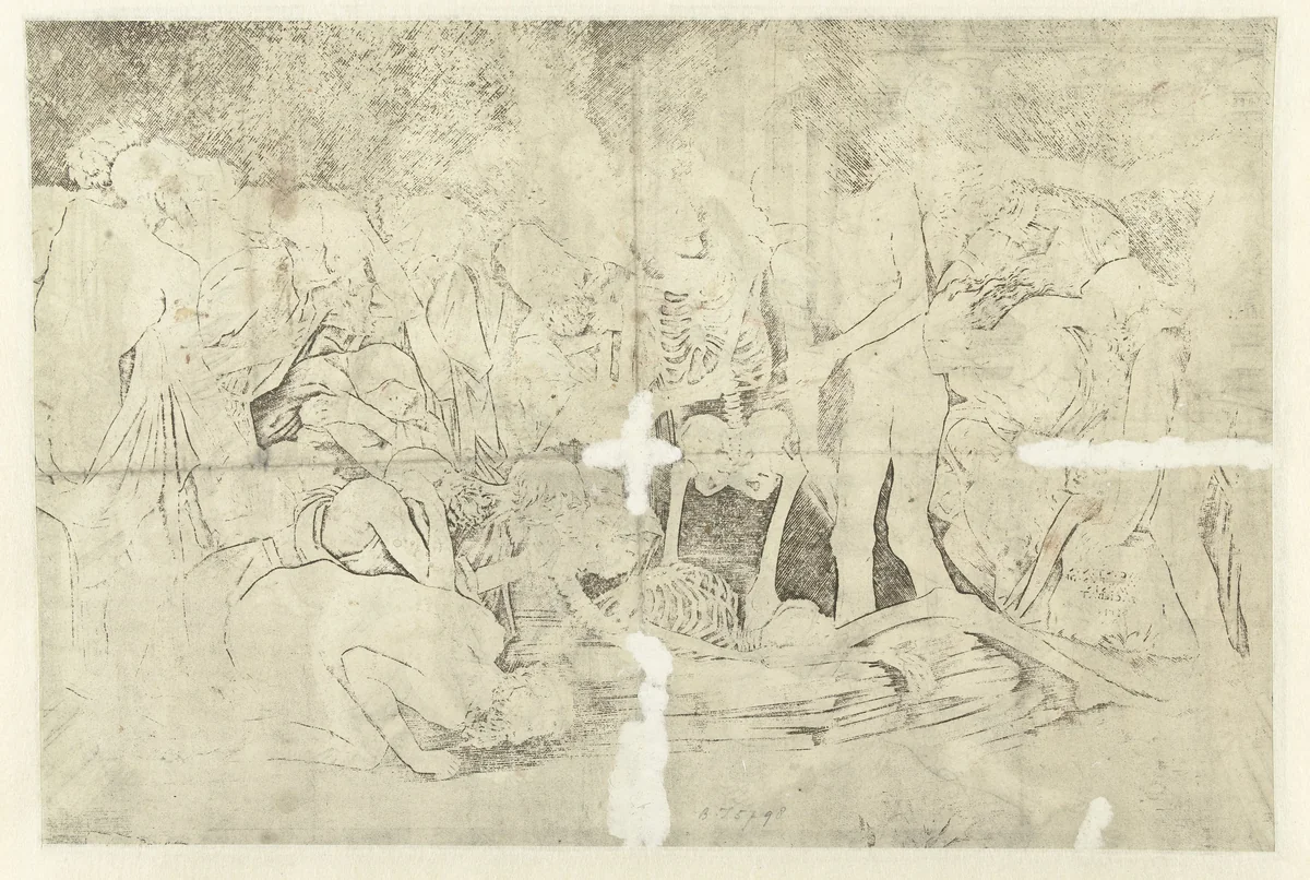 De skeletten by Unknown, print, 1509-1536