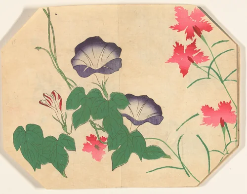 Bloeiende winde en anjers by anonymous, book, 1880-1890