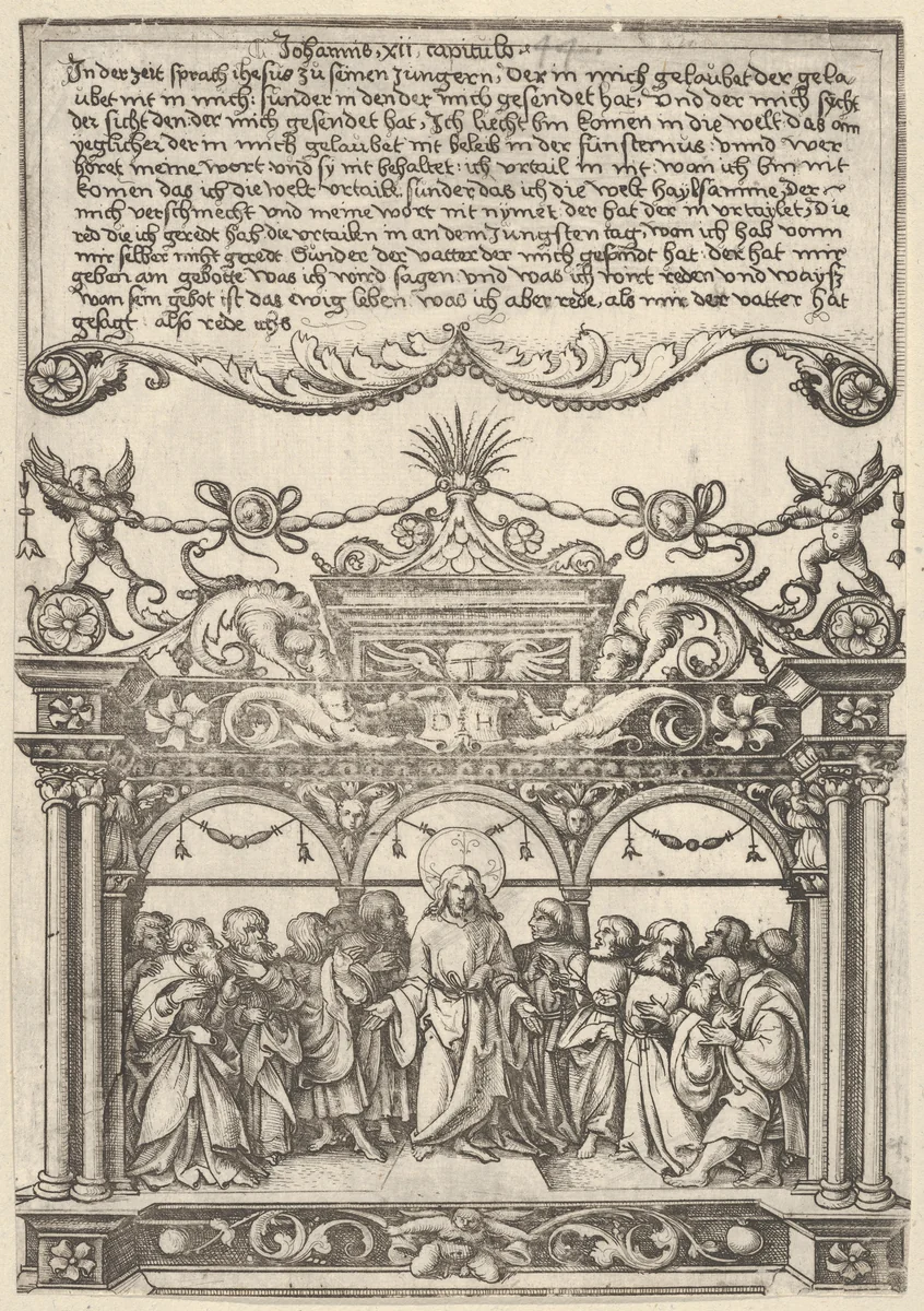 Christ Testifying his Mission by Daniel Hopfer, print, 1515-1525