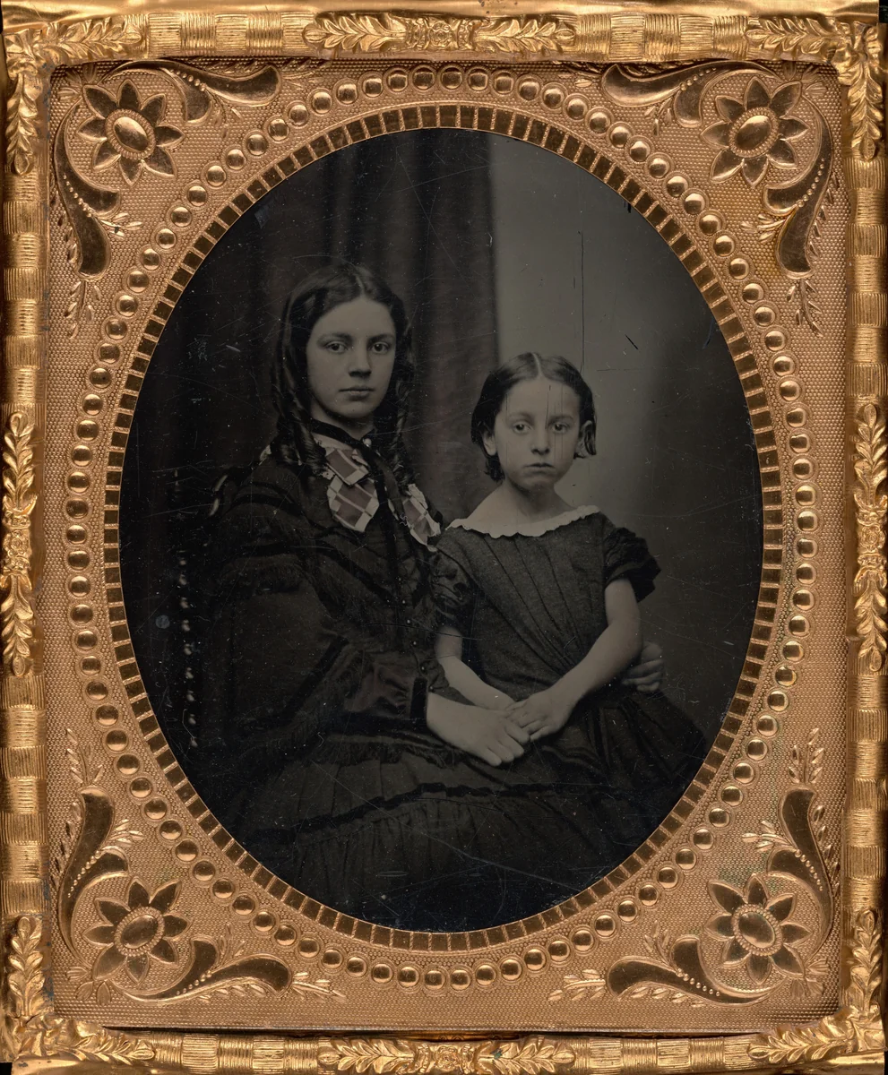 Portrait of Two Girls by British 19th Century, photograph, 1855-1865