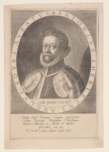 Anton Sherleyns, Ambassador to Persia by Aegidius Sadeler, print, 1600