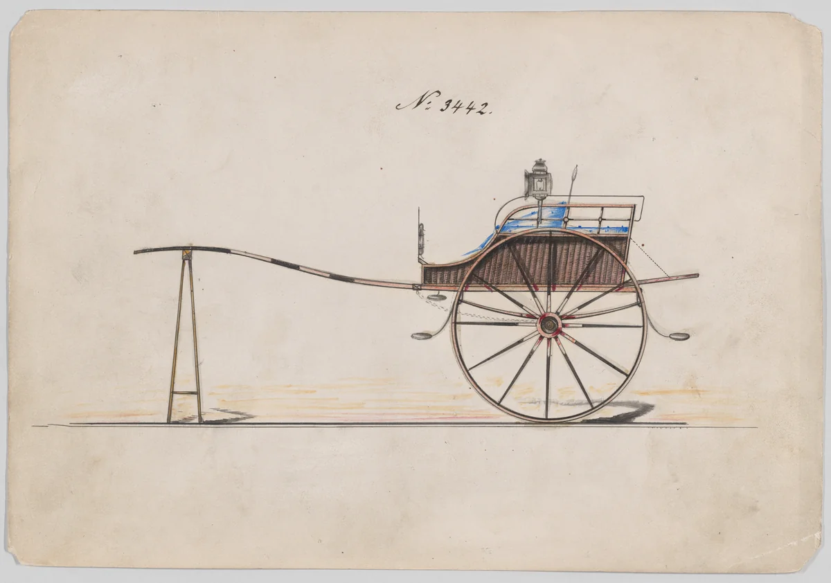 Villiage Cart # 3442 by Brewster & Co., drawing, 1878