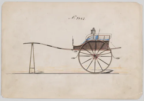 Villiage Cart # 3442 by Brewster & Co., drawing, 1878