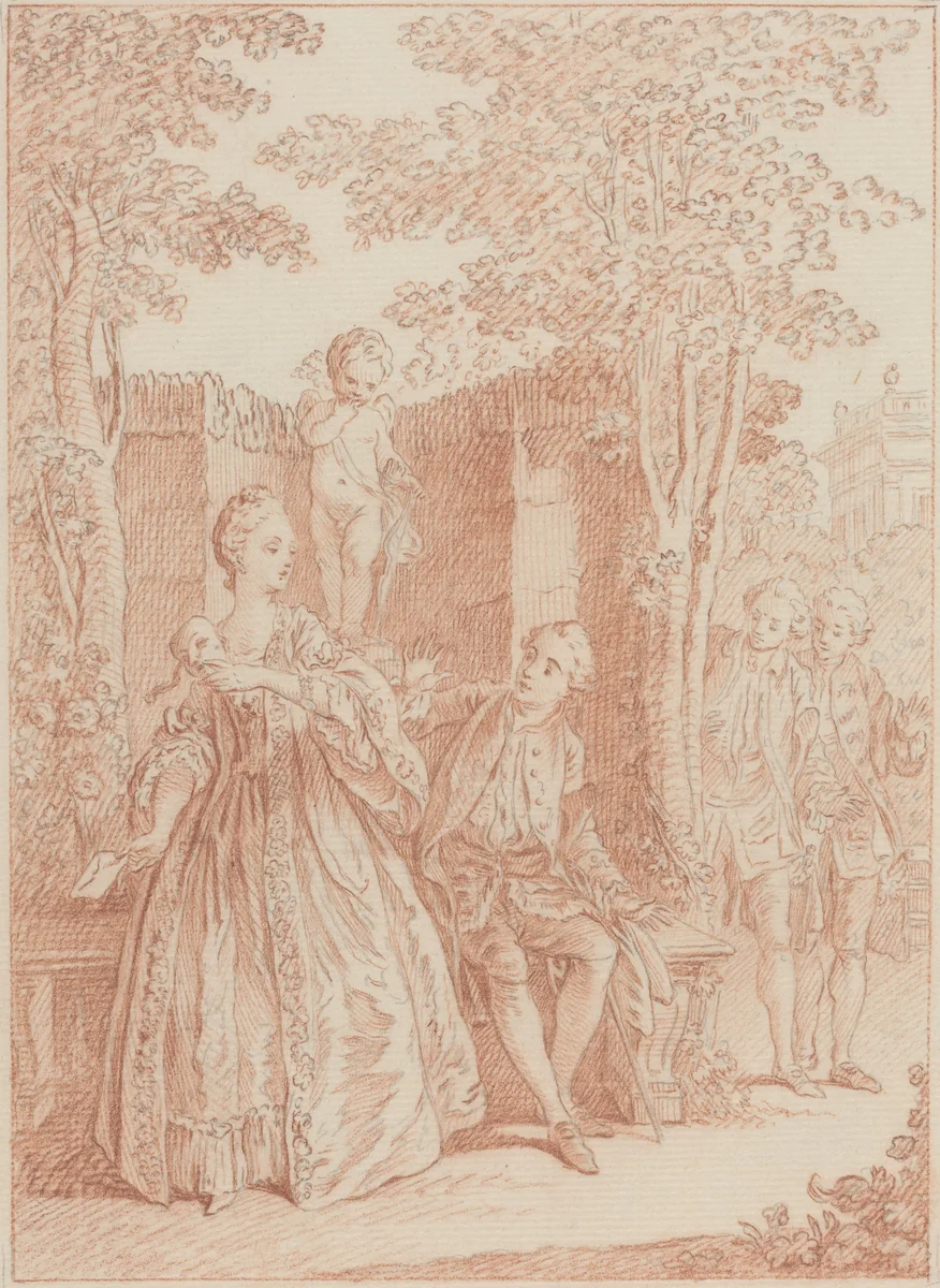 Oui, je la connais Traitre, et je connais ton Coeur by Hubert François Gravelot, drawing, 1699-1773