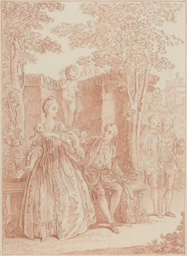 Oui, je la connais Traitre, et je connais ton Coeur by Hubert François Gravelot, drawing, 1699-1773