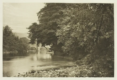 Rowsley Bridge, on the Derwent by Peter Henry Emerson, print, 1880-1888