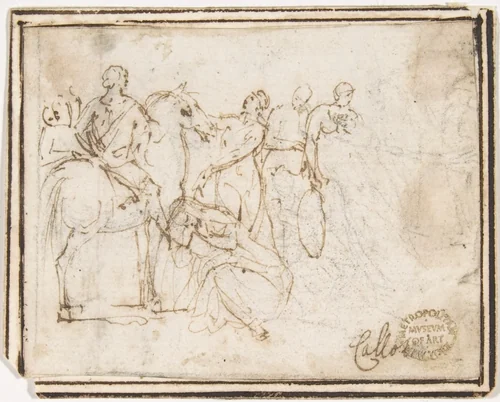 Figures by Francesco Allegrini, drawing, 1624-1663