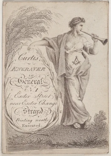 Trade Card for Curtis, Engraver by anonymous, print, 1800-1900