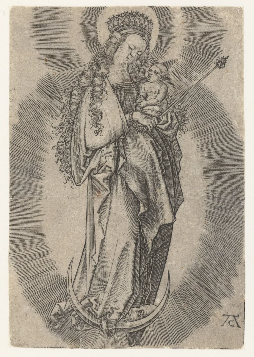 Madonna op de maansikkel. by Unknown, print, 1520-1562