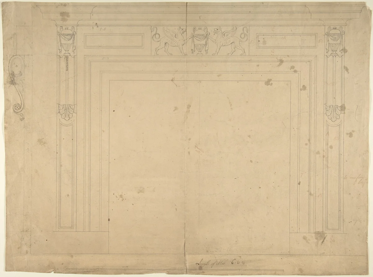 Design for a Chimneypiece by Sir William Chambers, drawing, 1740-1800