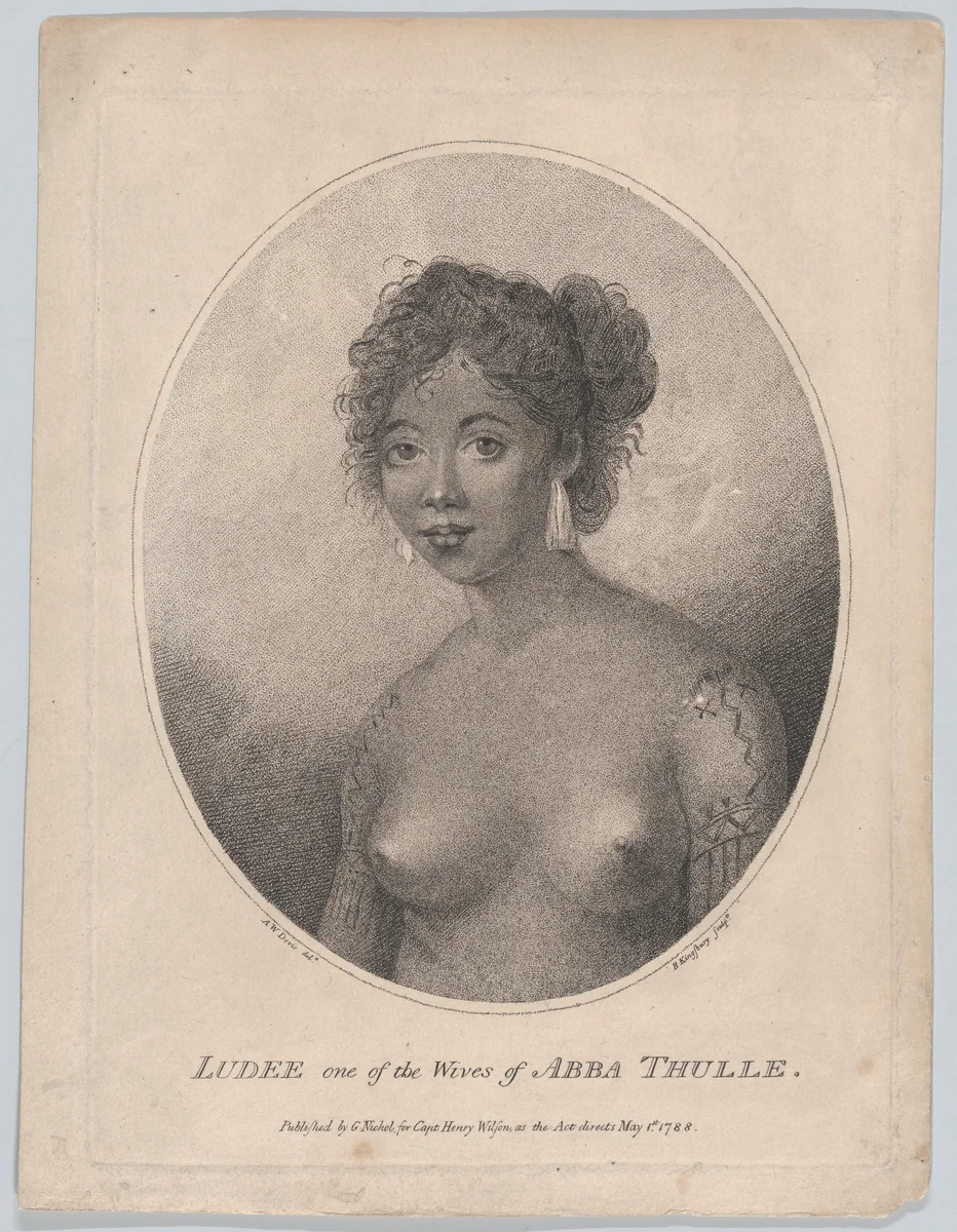 Ludee, One of the Wives of Abba Thulle by Henry Kingsbury, print, 1788