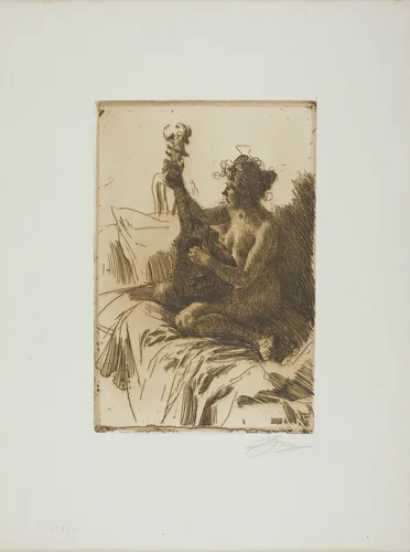Souvenir or The Guitar by Anders Zorn, print, 1895
