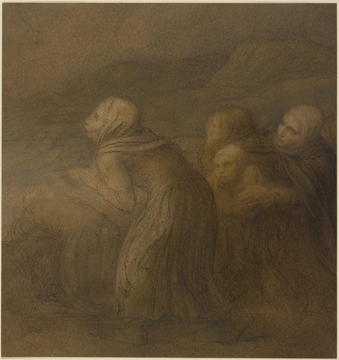 Boat in Trouble by Alphonse Legros, drawing, 1837-1911