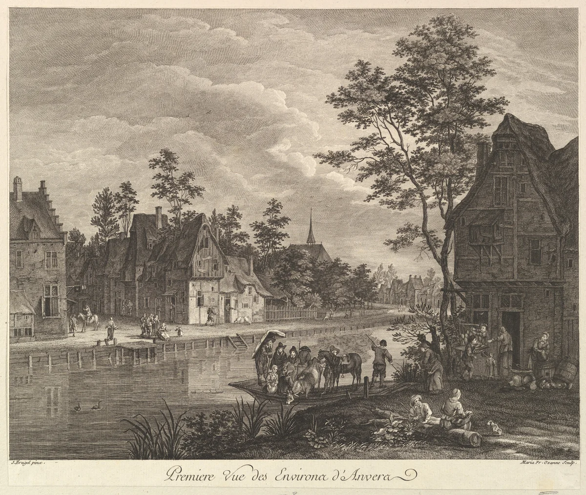 First View of the Environs of Antwerp (Premiere Vue des Environs d'Anvers) by Maria Fr. Ozanne, print, 1700-1790