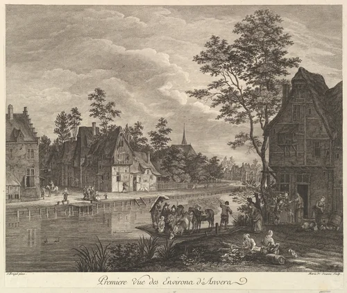 First View of the Environs of Antwerp (Premiere Vue des Environs d'Anvers) by Maria Fr. Ozanne, print, 1700-1790