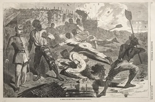 A Shell in the Rebel Trenches by Winslow Homer, print, 1863