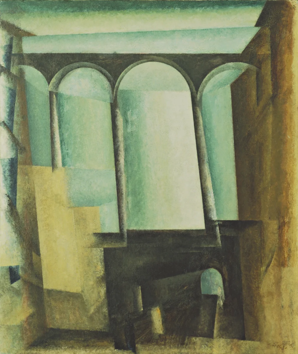 Viaduct by Lyonel Feininger, painting, 1920