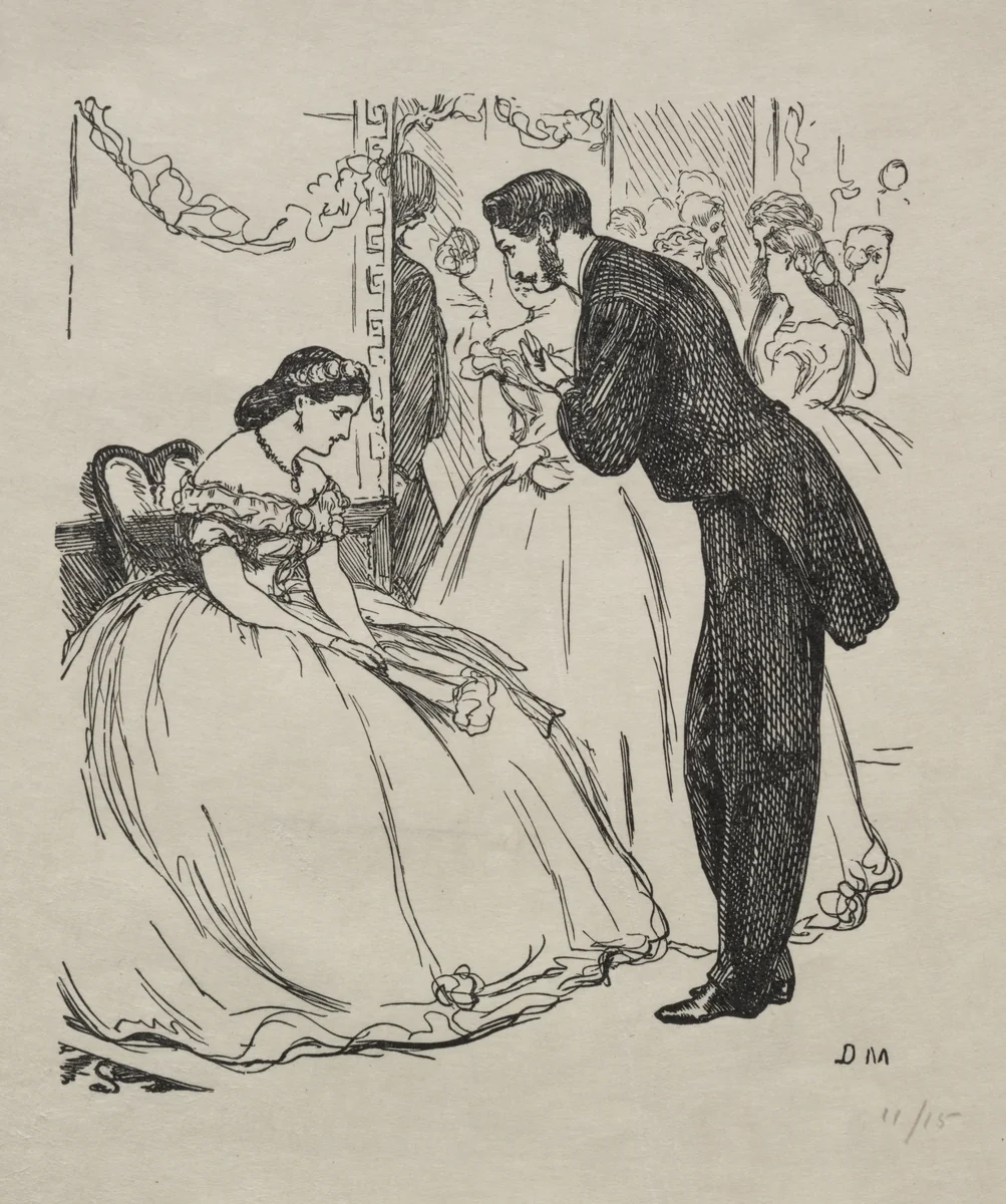 The Song of the Disconsolate One by George Du Maurier, print, 1863