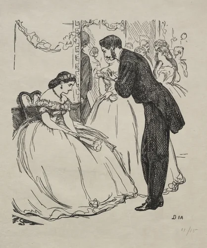 The Song of the Disconsolate One by George Du Maurier, print, 1863