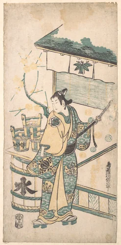 The Actor Oneo Kikugoro in the Role of Soga no Goro by Torii Kiyomasu I, print, 1738-1758