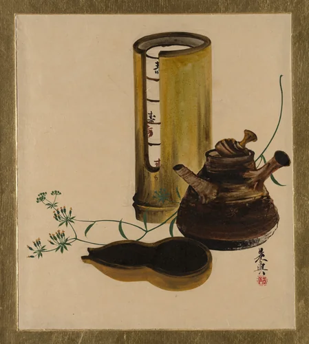Lacquer Paintings of Various Subjects: Sencha Tea Set by Shibata Zeshin (柴田是真), painting, 1882