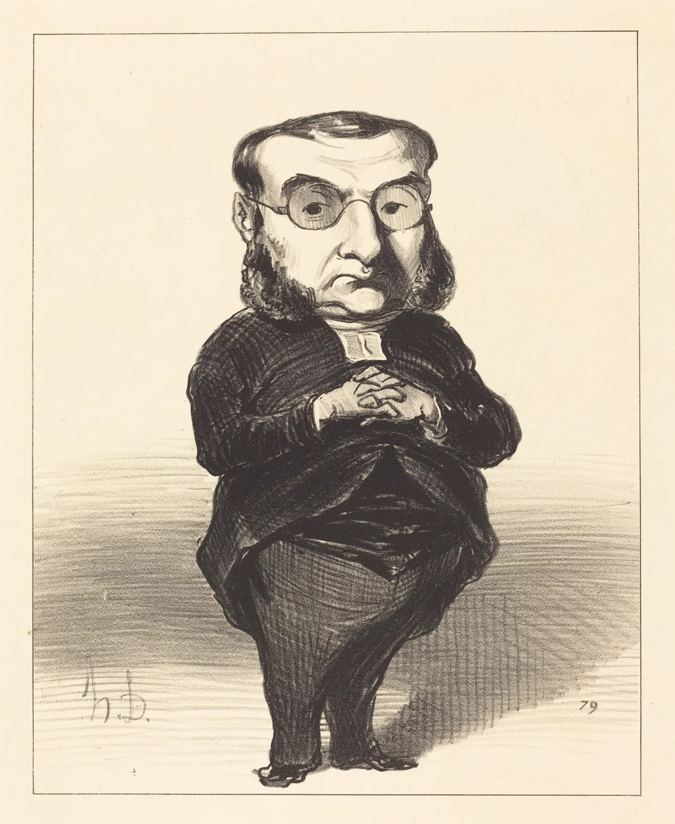 Ath. L. Charles Coquerel by Honoré Daumier, print, 1849