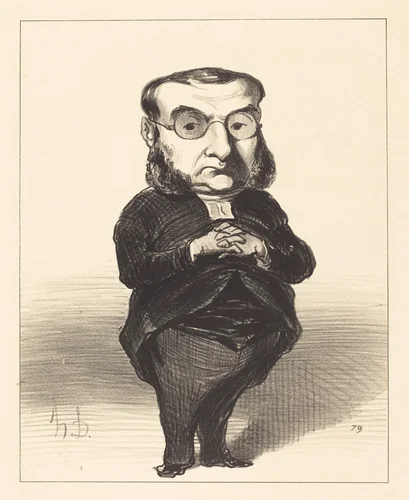 Ath. L. Charles Coquerel by Honoré Daumier, print, 1849