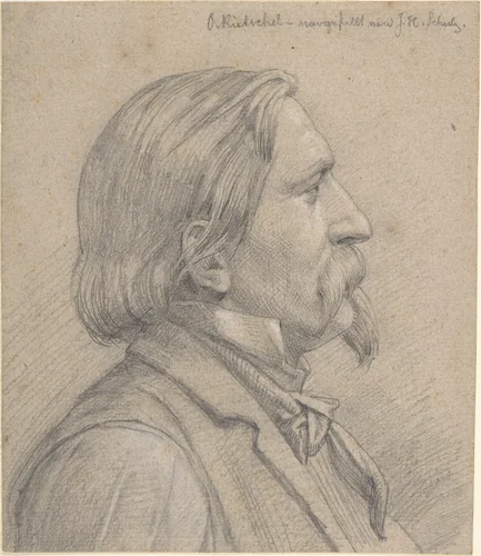 Portrait of O. Rietschel by J. H. Schulz, drawing, 1849-1859