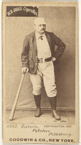 James Francis "Pud" Galvin, Pitcher, Pittsburgh, from the Old Judge series (N172) for Old Judge Cigarettes by Goodwin & Company, photograph, 1887
