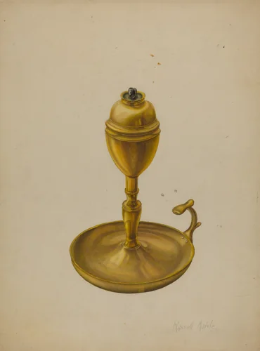 Brass Oil Lamp by Russell Madole, index of american design, 1939