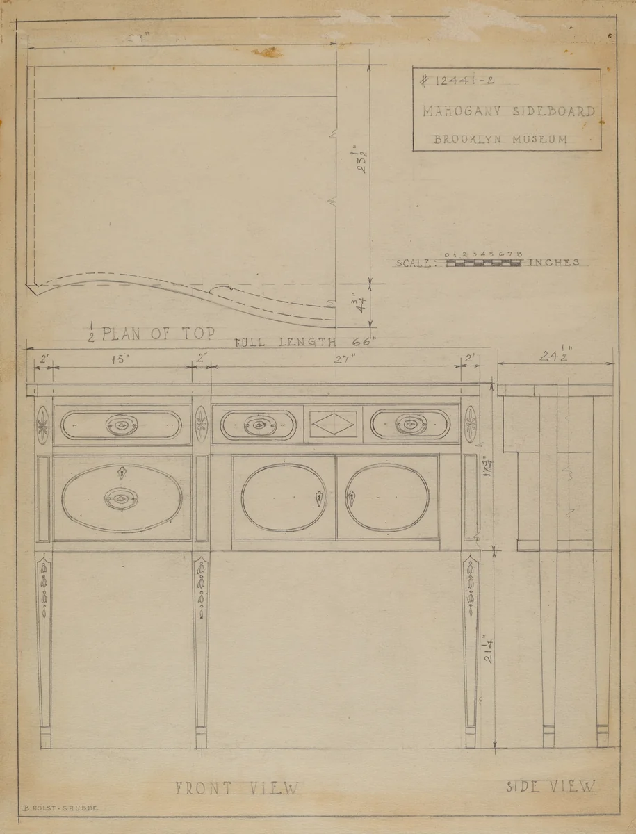Sideboard by B. Holst-Grubbe, index of american design, 1935-1942