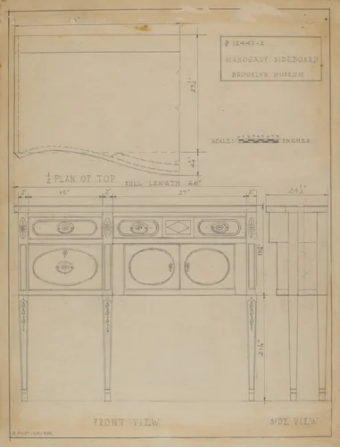 Sideboard by B. Holst-Grubbe, index of american design, 1935-1942