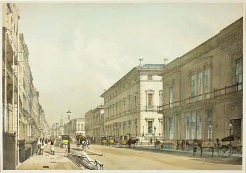 The Club Houses and Pall Mall, plate thirteen from Original Views of London as It Is by Thomas Shotter Boys, print, 1842