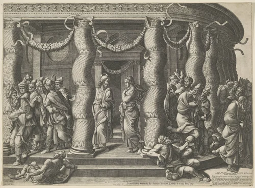 Christ and the Adulteress by Unknown, print, 1575