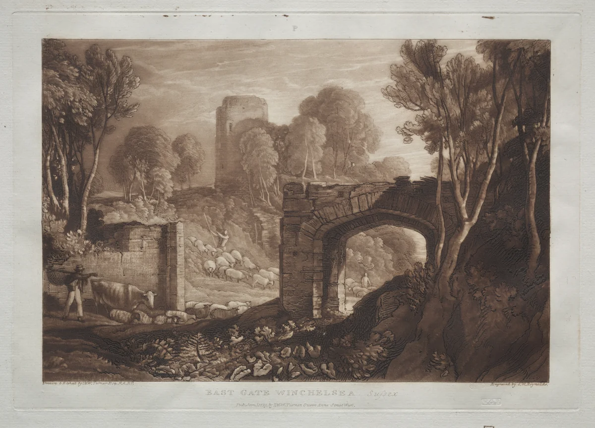 Liber Studiorum: East Gate, Winchelsea, Sussex by Joseph Turner, print