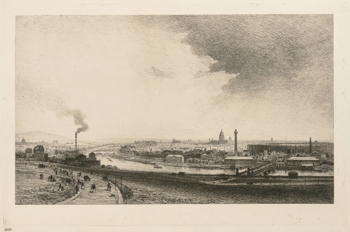 On the Seine by Maxime Lalanne, print, 1867