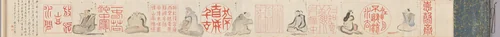 Chinese Seals and Poets by Hosokawa Rinkoku, painting, 1842