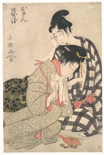 Disconsolate Lovers by Momokawa Shiko II, print, 1790-1810