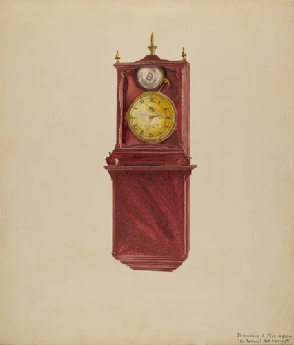 Wall Clock Antique by Jordan E., index of american design, 1938