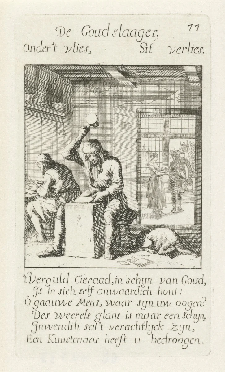Goudslager by Caspar Luyken, print, 1694