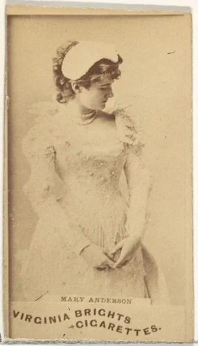 Mary Anderson, from the Actors and Actresses series (N45, Type 1) for Virginia Brights Cigarettes by Allen & Ginter, photograph, 1885-1891