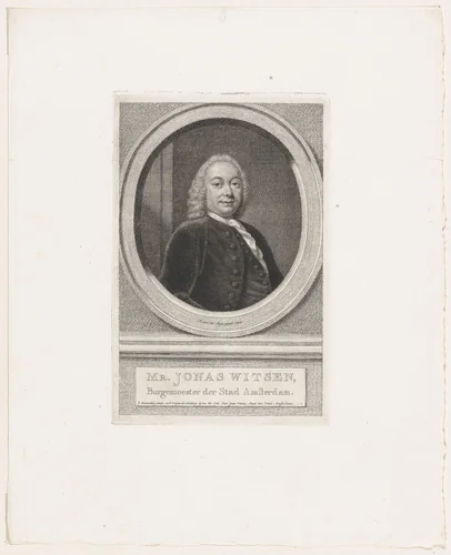 Jonas Witsen, Burgemeester der Stad Amsterdam by Jacob Houbraken, print, 1749