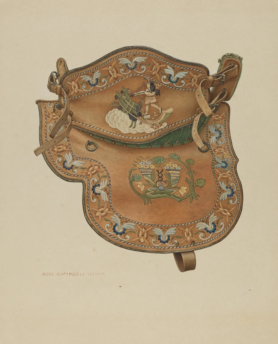 Saddle by Rose Campbell-Gerke, index of american design, 1935-1942