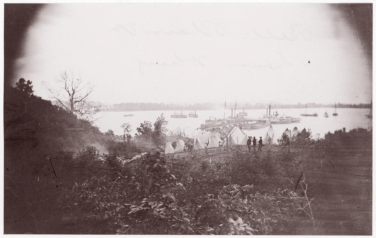[Lower Wharf from Above, Belle Plain, Virginia] by Timothy O'Sullivan, photograph, 1864