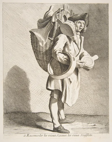 Repairer of Seals and Bellows by Anne Claude Philippe de Tubières, print, 1738