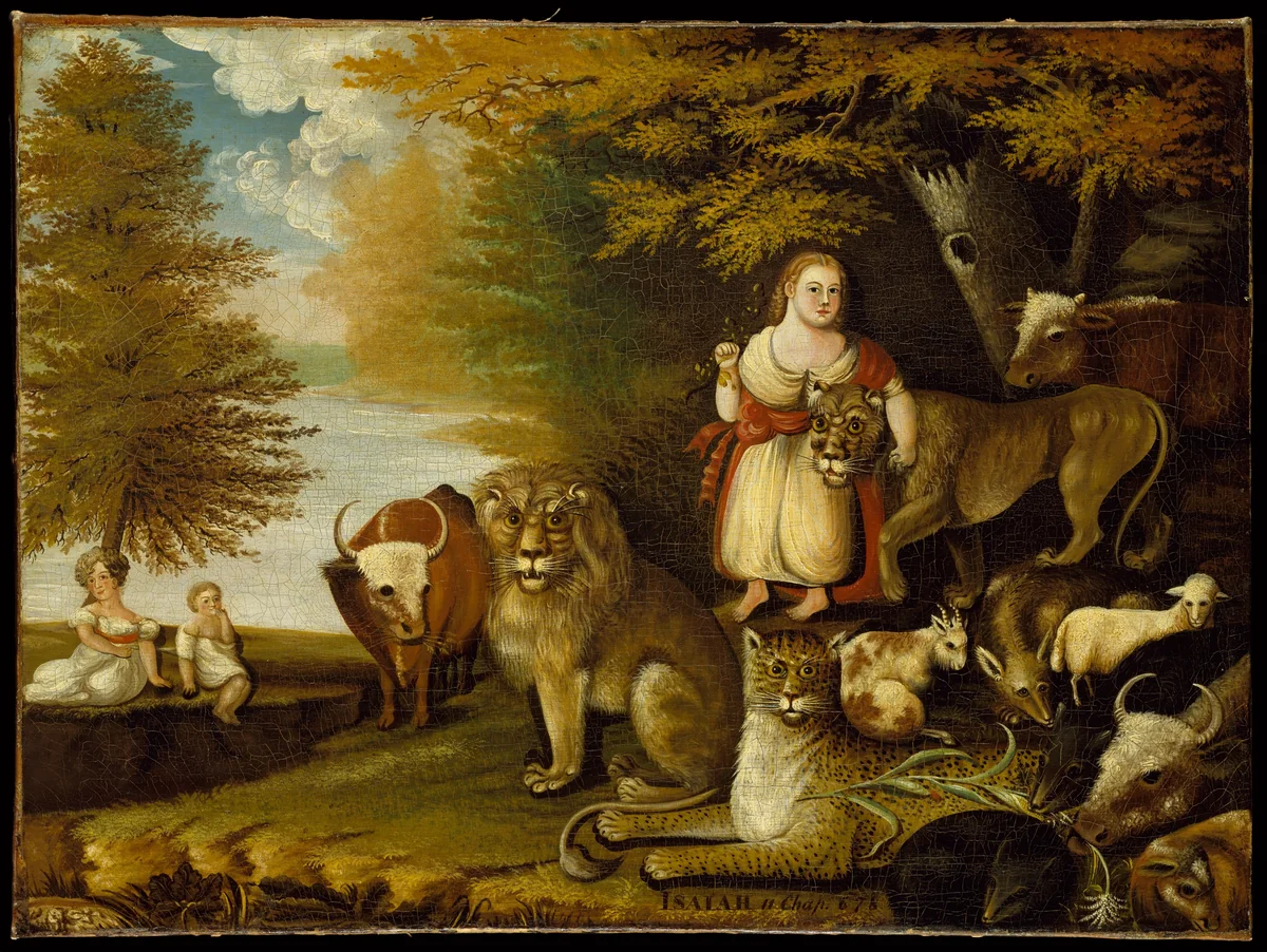 Peaceable Kingdom by Edward Hicks, artwork, 1827-1832