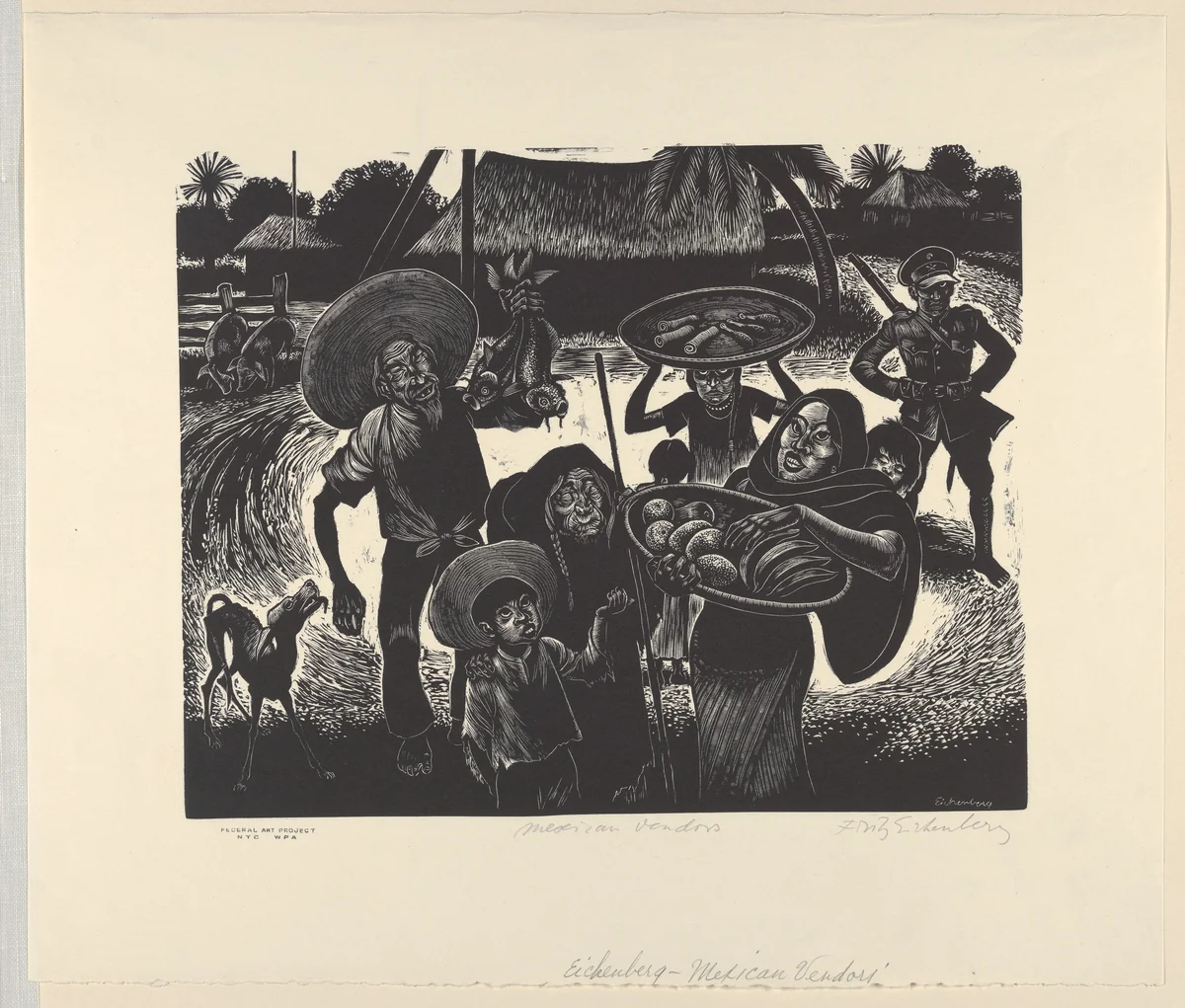 Mexican Vendors by Fritz Eichenberg, print, 1935-1943